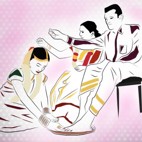 Padapuja Ritual in Tamil Mudaliyar Weddings